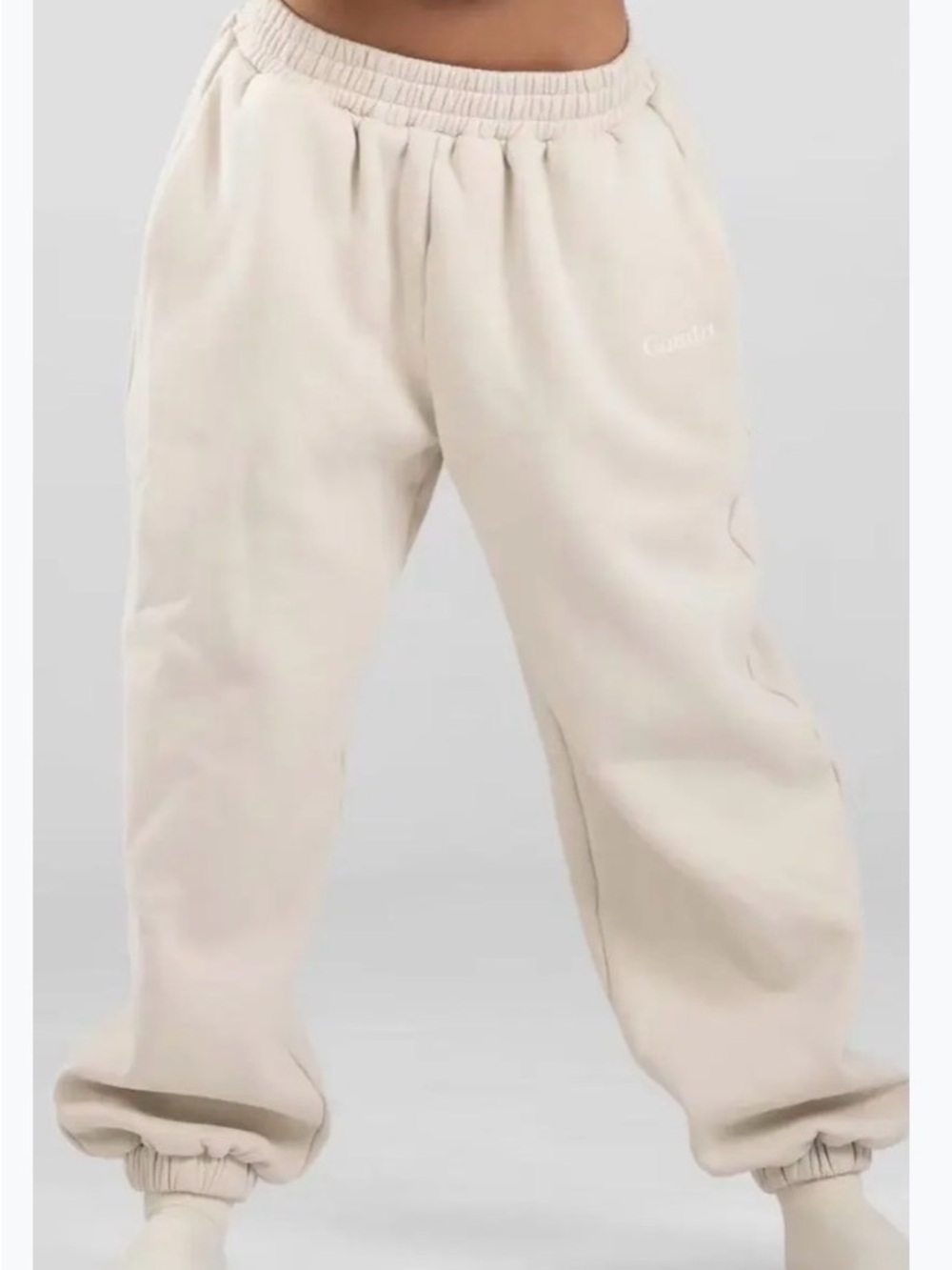 Women's Cream Relaxed Jogger Pants SZ S